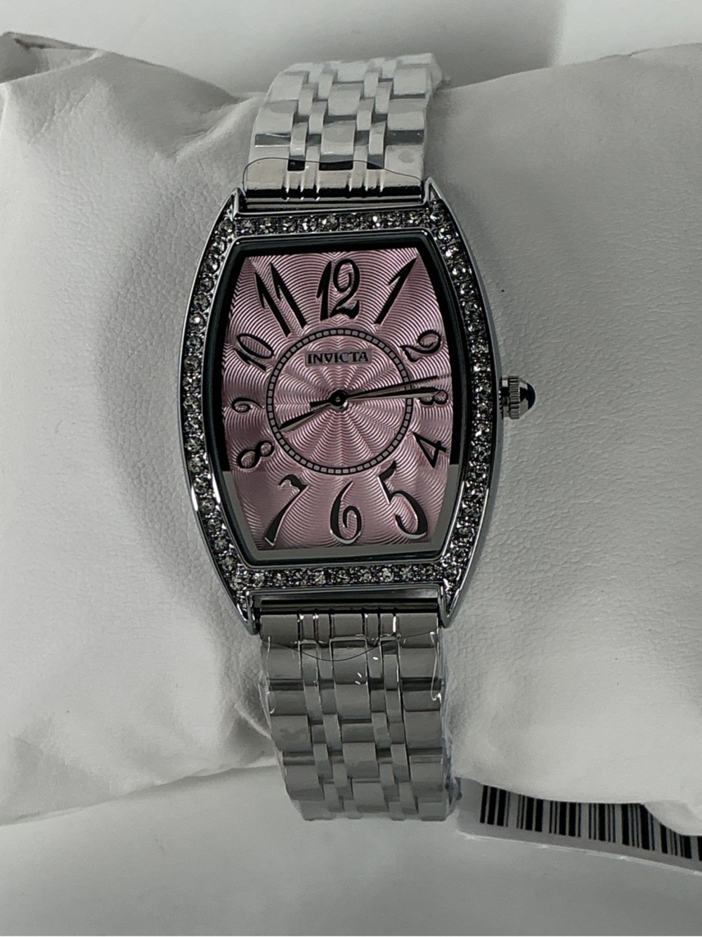 Invicta Silver Bracelet Watch with Pink Dial and Crystal Bezel 69270
